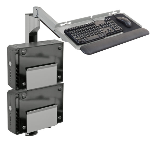 Keyboard and Wall Track Mount One Large PC Holder for Radiology Workstation