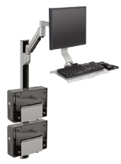 Single Head Keyboard and Wall Track Mount for Radiology Workstation