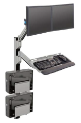 Dual Head Keyboard and Wall Track Mount for Radiology Workstation