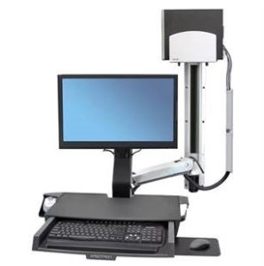 Style View Sit Stand Combo with Work Surface for Radiology Workstation