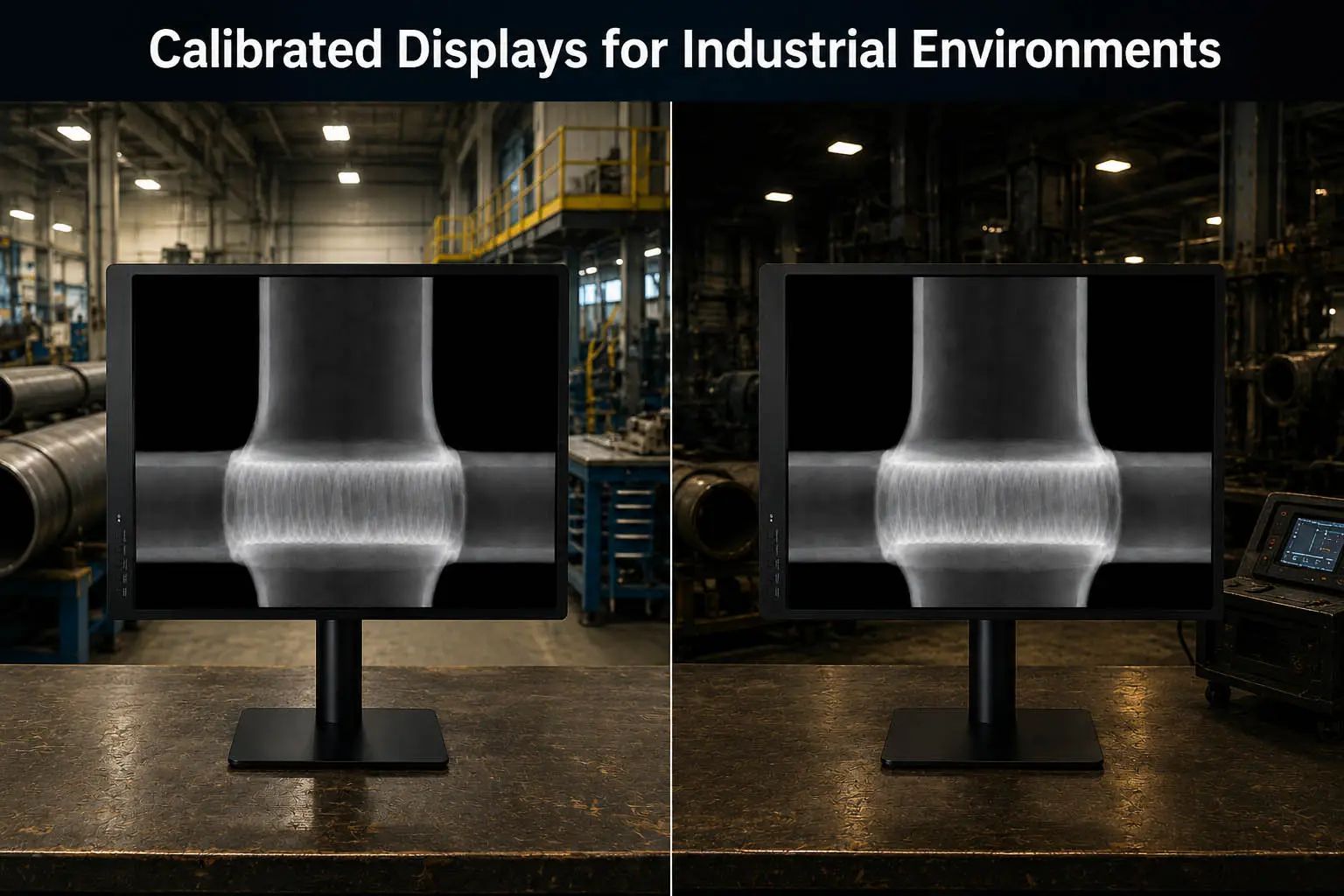 3MP NDT Display in 2 different Industrial Environments