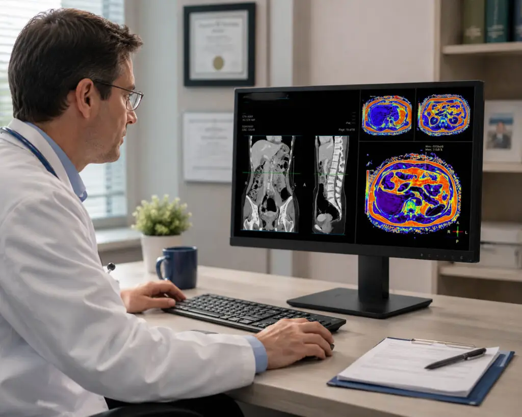 Consulting Physician reviewing images on 8MP Clinical Display