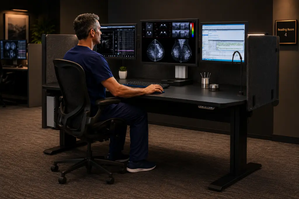 Phoenix II in reading room with Radiologist reading on 12MP